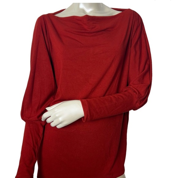 Gibson Red Boat soft draped Neck Long Sleeve Top M - Picture 5 of 10